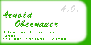 arnold obernauer business card